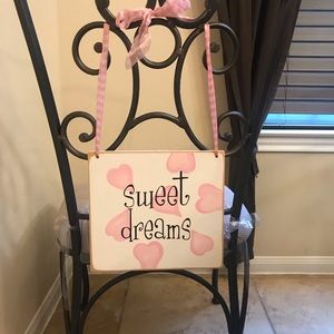 Adorable hand painted wooden plaque 9”H x 10” W